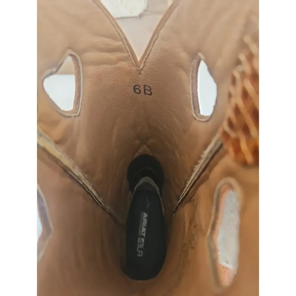 Ariat Boots Womens Fatbaby Gembaby Tall Buckaroo Heart Cowgirl Size 6 - Picture 10 of 11